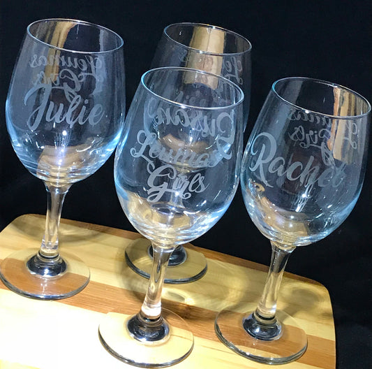 Personalized Laser Etched Wine Glasses